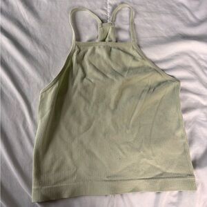Light green cropped halter top